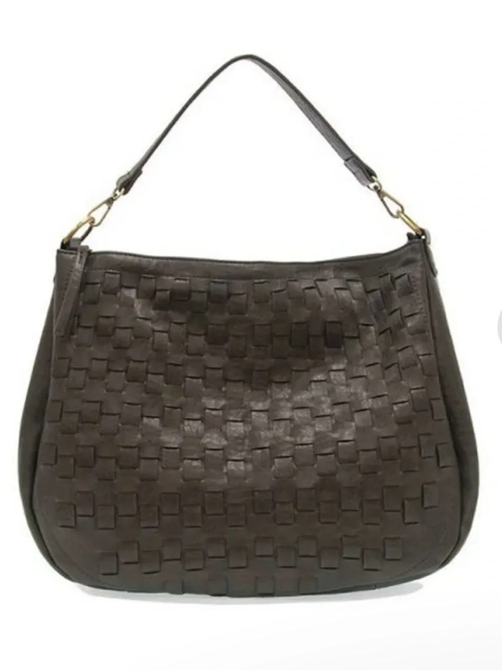 Joy Susan Kali woven slouchy hobo in charcoal